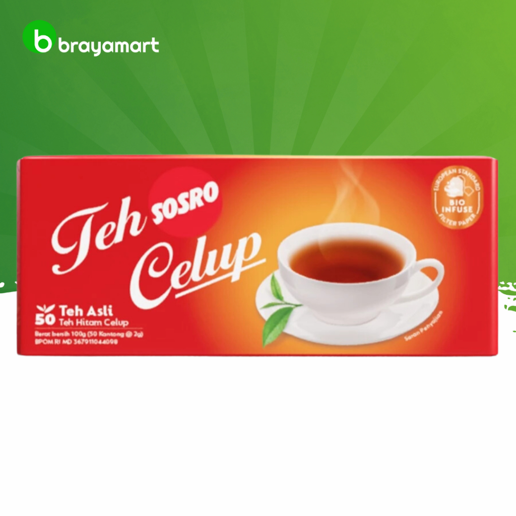 

Teh celup sosro 50 bags teh hitam berkualitas tea bag Brayamart