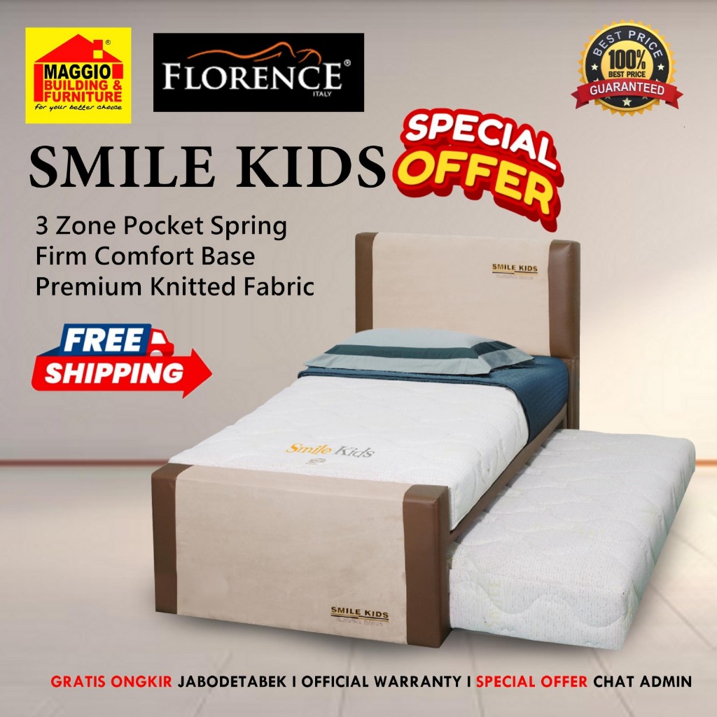 KASUR ANAK 2 IN 1 FLORENCE SMILE KIDS - FLORENCE SPRINGBED