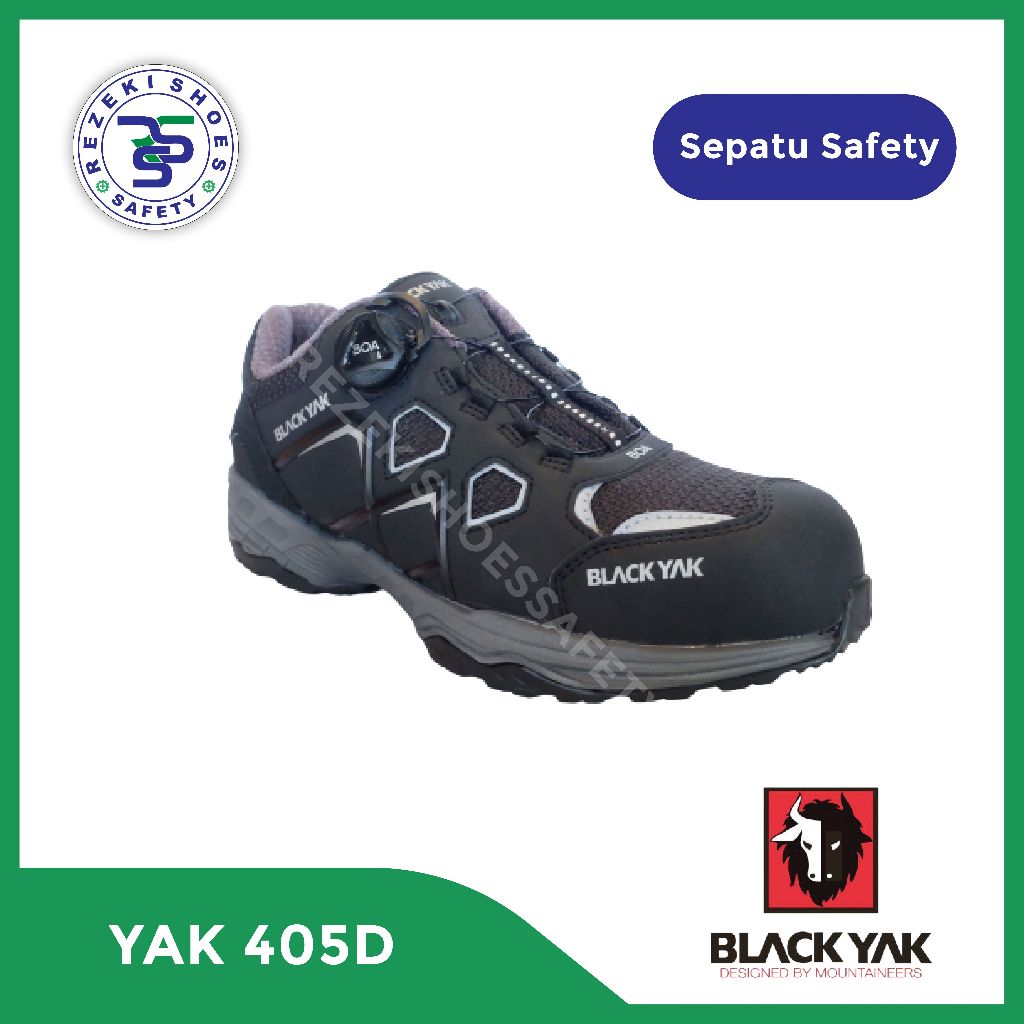 Safety Shoes Black Yak Original Safety BOA Sepatu Safety Sport Black Yak