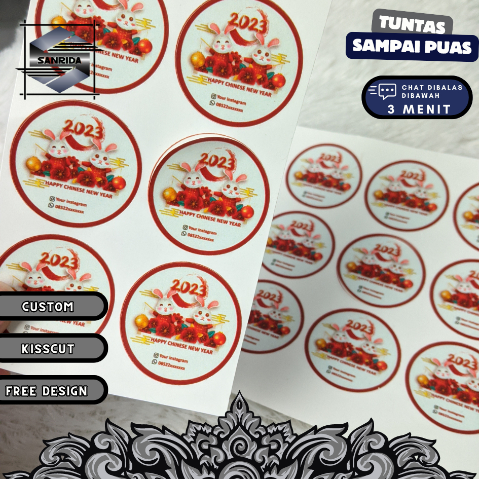 

Sticker Bulat Sanrida Tahun Baru Imlek Souvenir Stiker Hampers Chinese new Year Cetak Murah