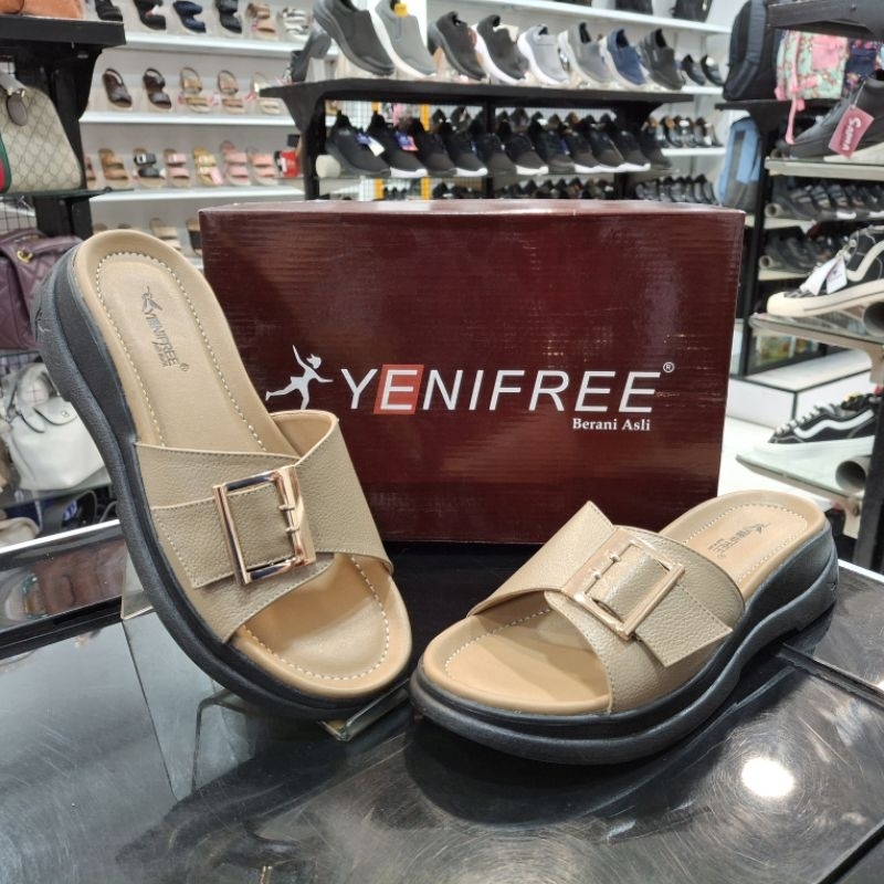 Sandal Wanita YENIFREE | Crane 002 | Dune | Bahan Kulit