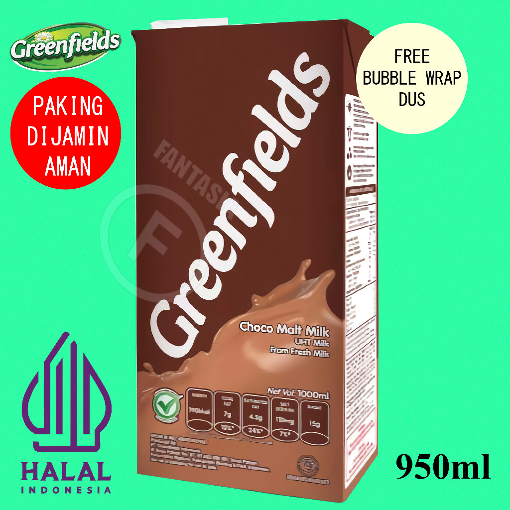 

SUSU GREENFIELDS UHT CHOCO MALT 950 ML FANTASIA DENGAN PAKING AMAN