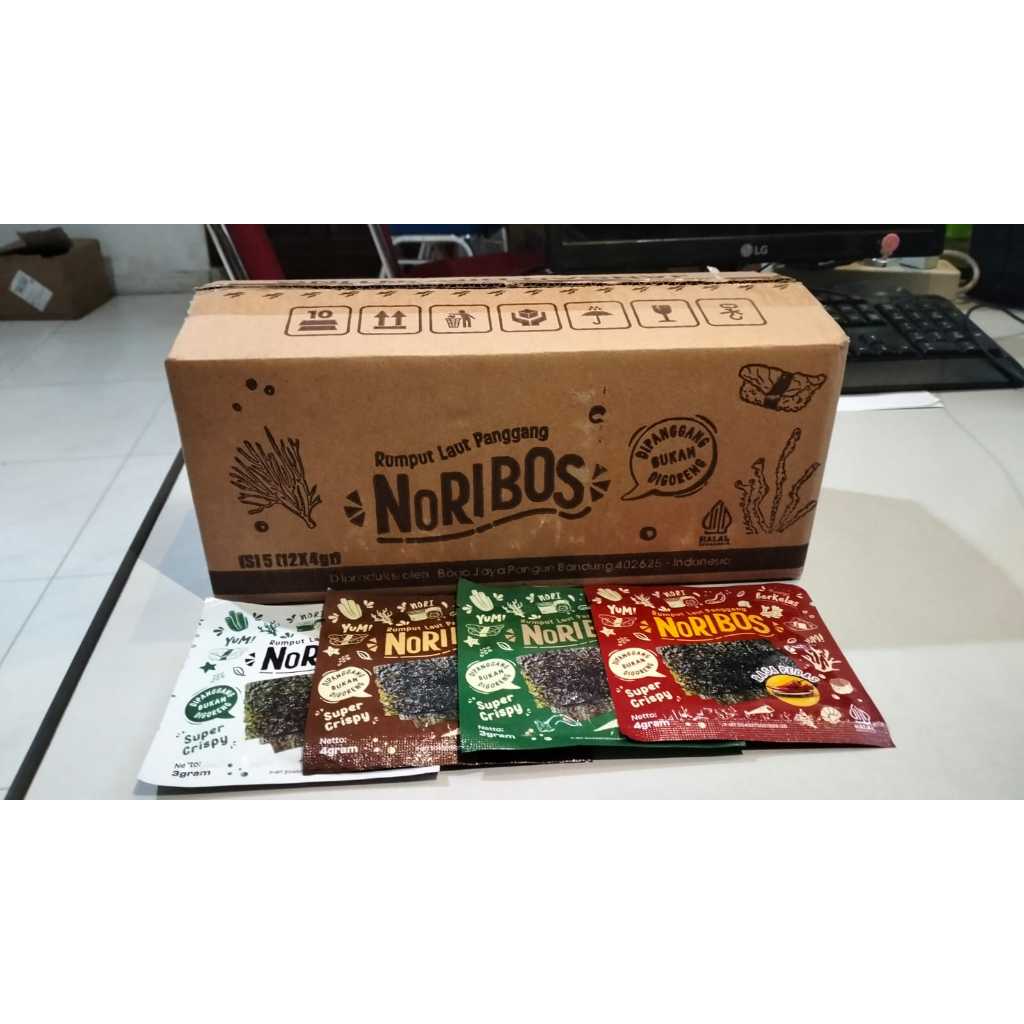 

NORI BOS SACHET RUMPUT LAUT PANGGANG 1BOX (12 SACHET @4gram)