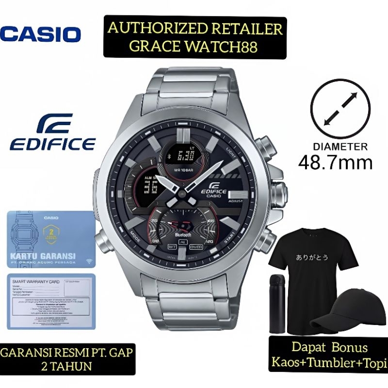 Jam tangan pria casio Edifice ECB-30D-1ADF jam tangan original  Edifice ECB-30D-1ADF