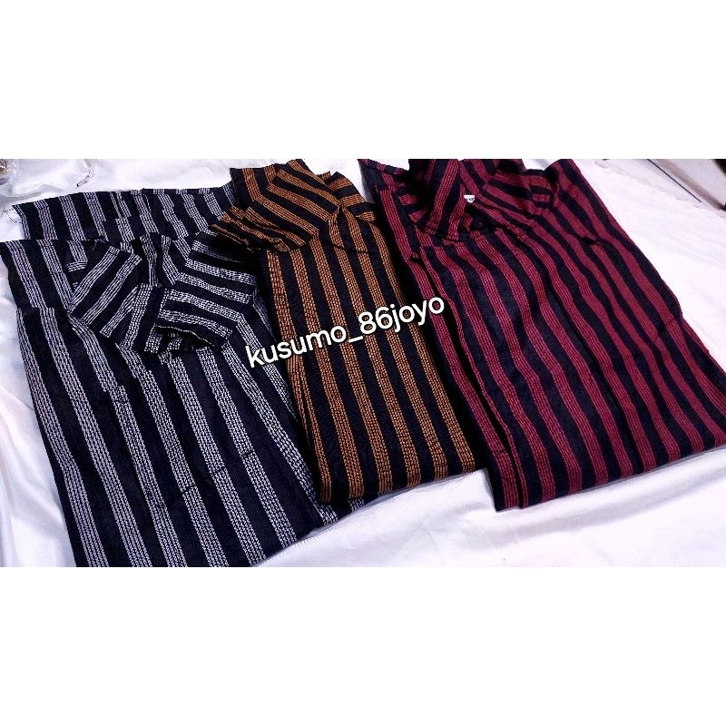 Baju Surjan lurik Pria Dewasa Adat jawa Bahan Katun Primis