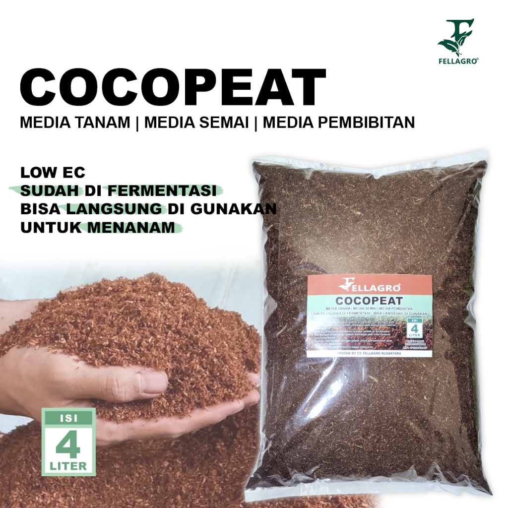FELLAGRO COCOPEAT MEDIA TANAM LOW EC SERBUK COCOPEAT 4 LITER