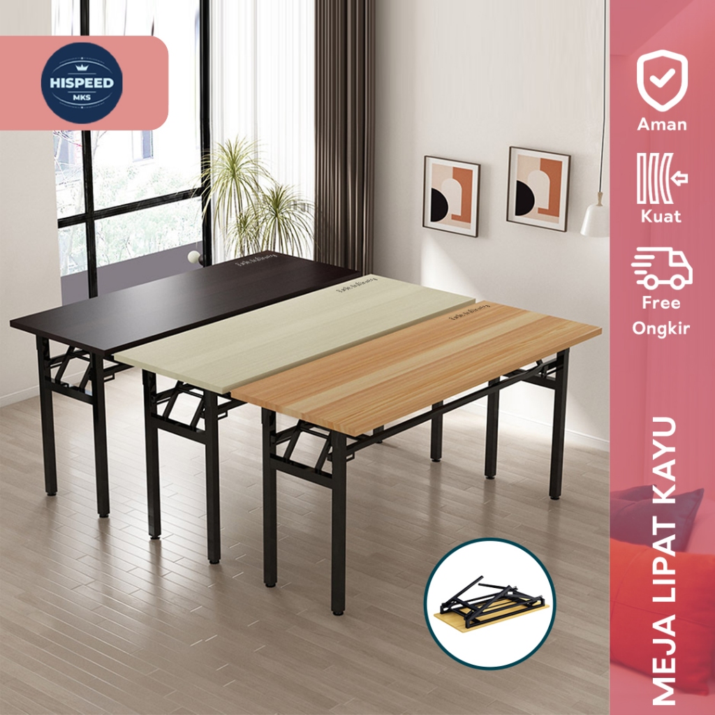 Meja Lipat Meja Kayu Meja Motif Kayu Meja Pelatihan Serbaguna Ukuran Kecil