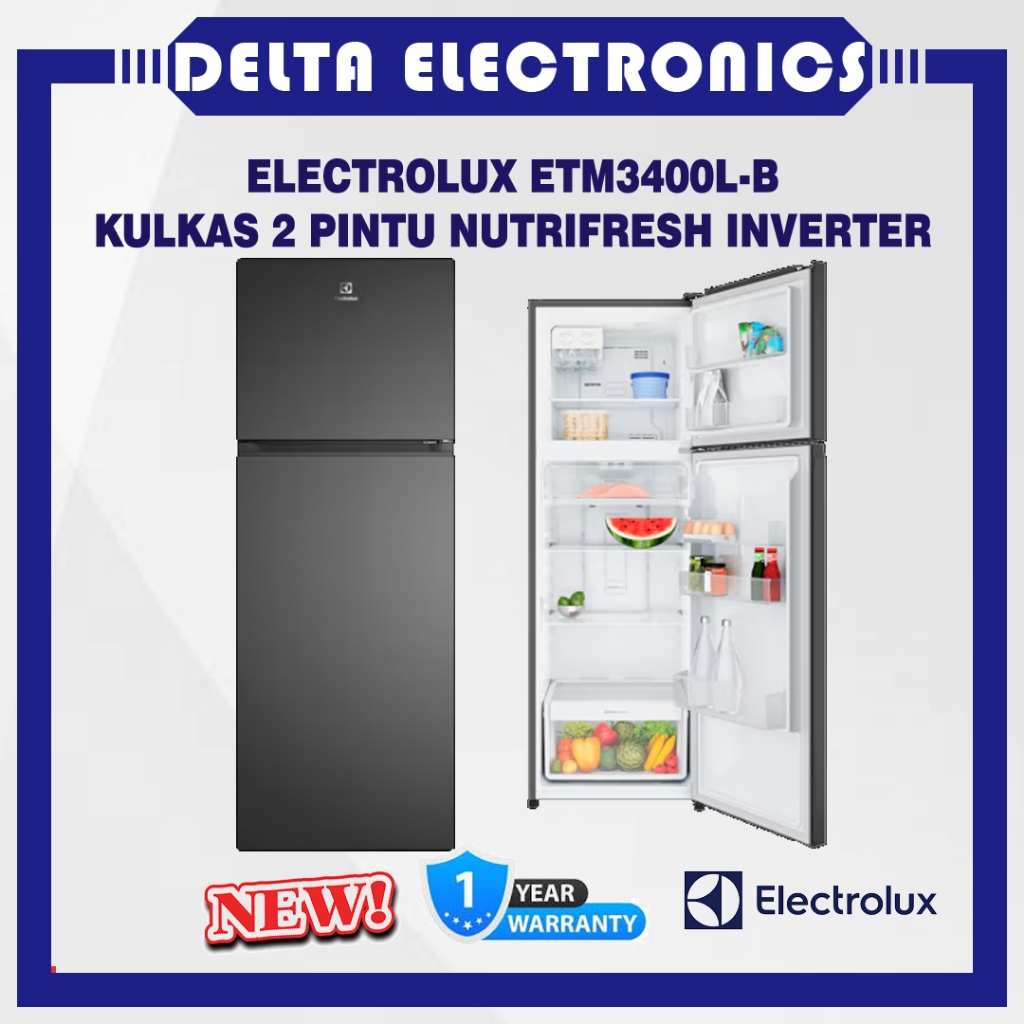 KULKAS ELECTROLUX ETM3400L-B KULKAS INVERTER 2 PINTU
