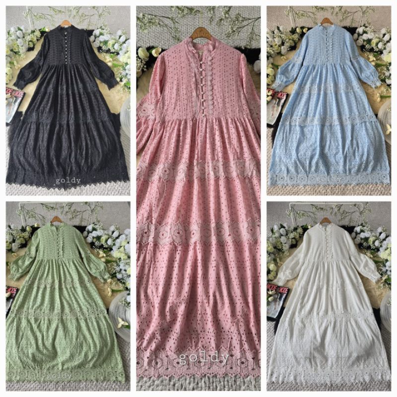 alaris dress, gamis bkk, dress goldy, gamis premium import