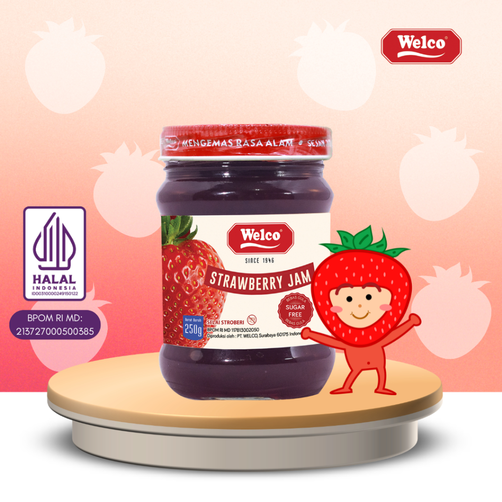 

Selai Sugar Free Strawberry Welco/Welco Strawberry Sugar Free Jam 250 gr