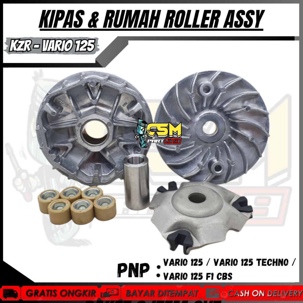 ( KZR ) RUMAH ROLLER SET/ASSY VARIO 125 + KIPAS RUMAH ROLLER VARIO 125 OLD / F1 / VARIO 125 TECHNO