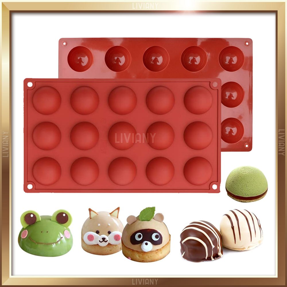 Cetakan Silikon Coklat Kue Kering Nastar Setengah Lingkaran Bulat , Silicone Mold Chocolate Choux Ca