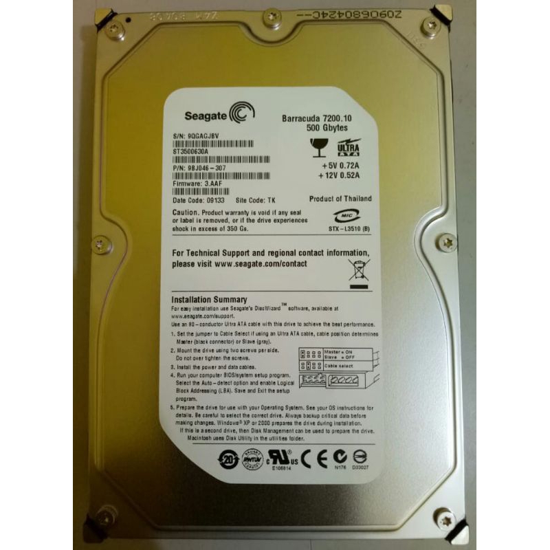 Hardisk Seagate Barracuda 500gb ide