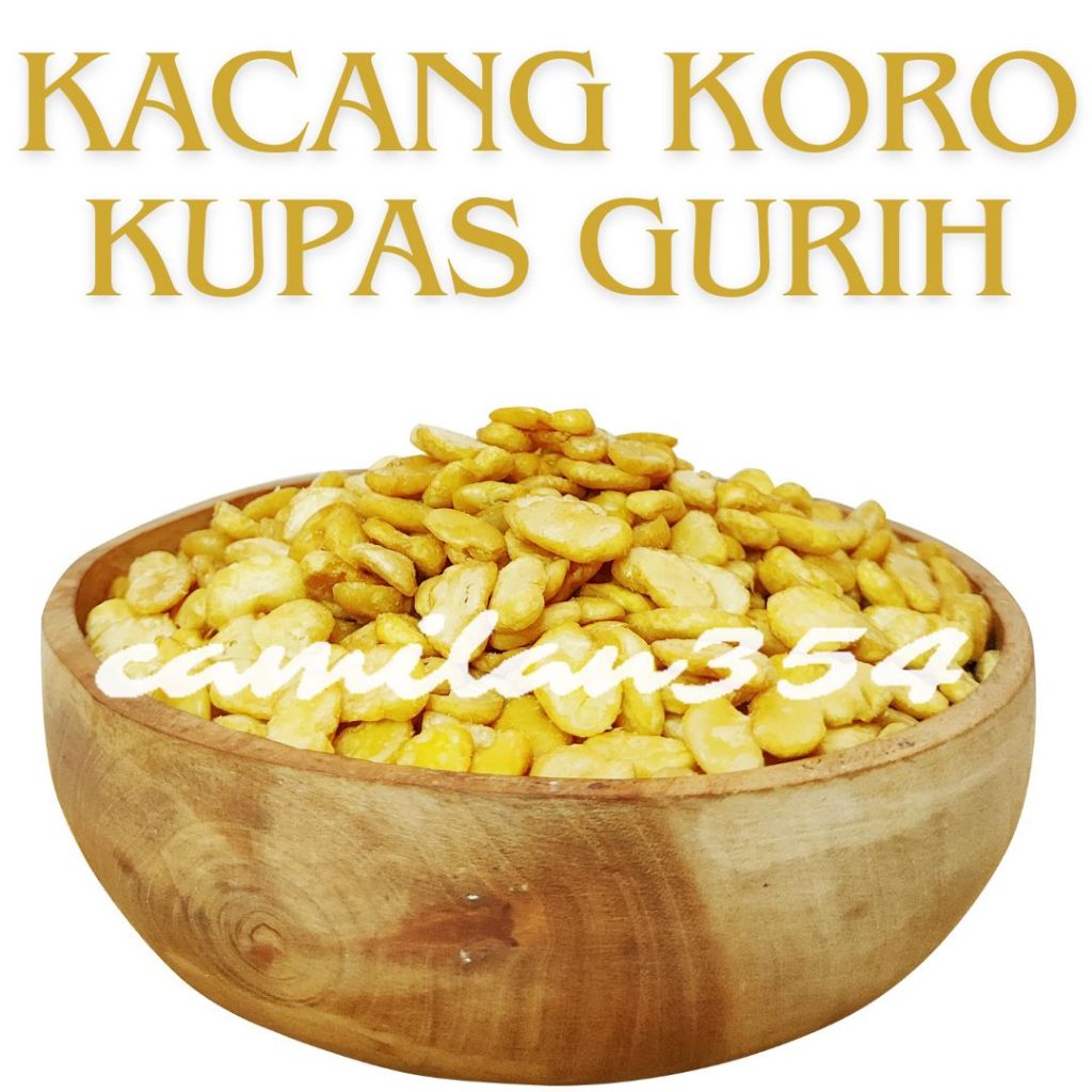 

[TERLARIS] Kacang Koro Kupas Gurih Asin - 1000gr / Koro Original Renyah 1kg / Snack Kiloan