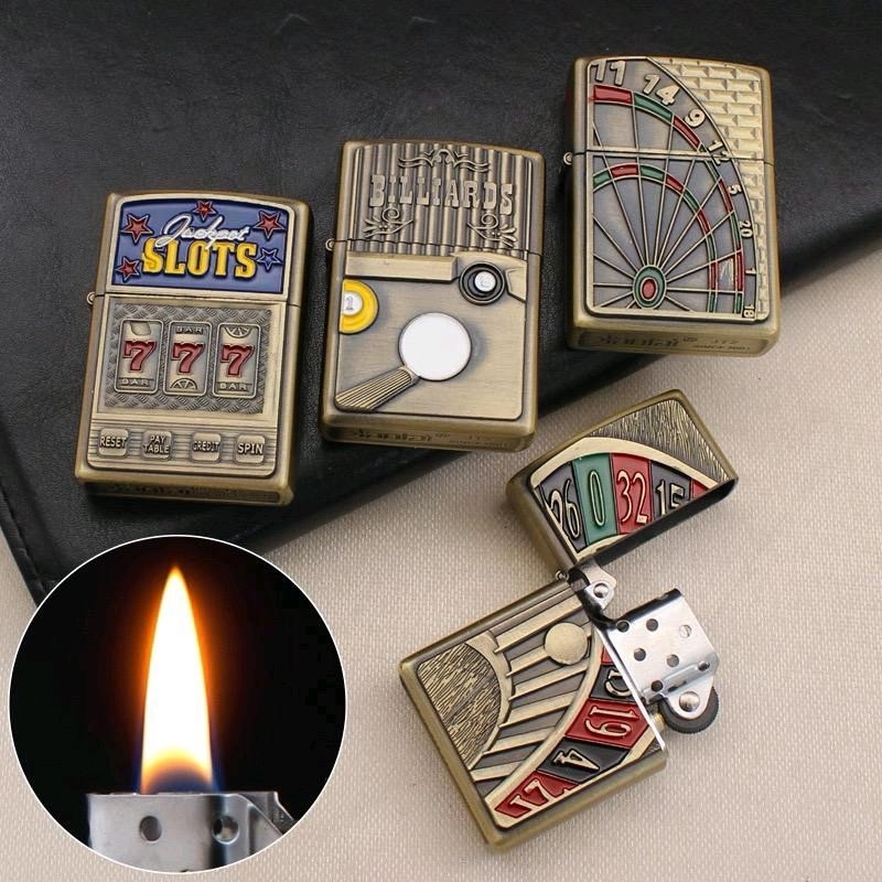 Korek Api Jantai isi ulang Korek bermotif unik timbul Korek api 341 Bisa isi ulang