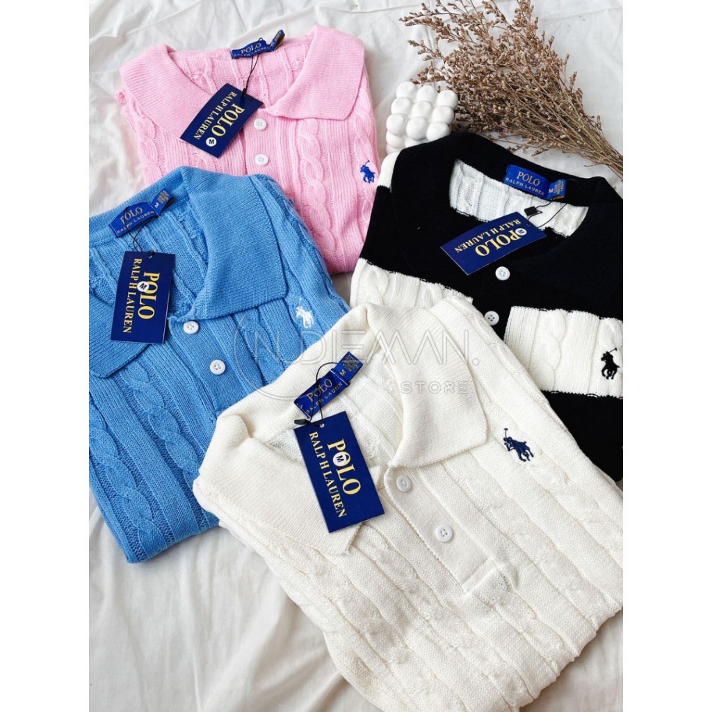 RL Short Cable Knit Polo Shirt