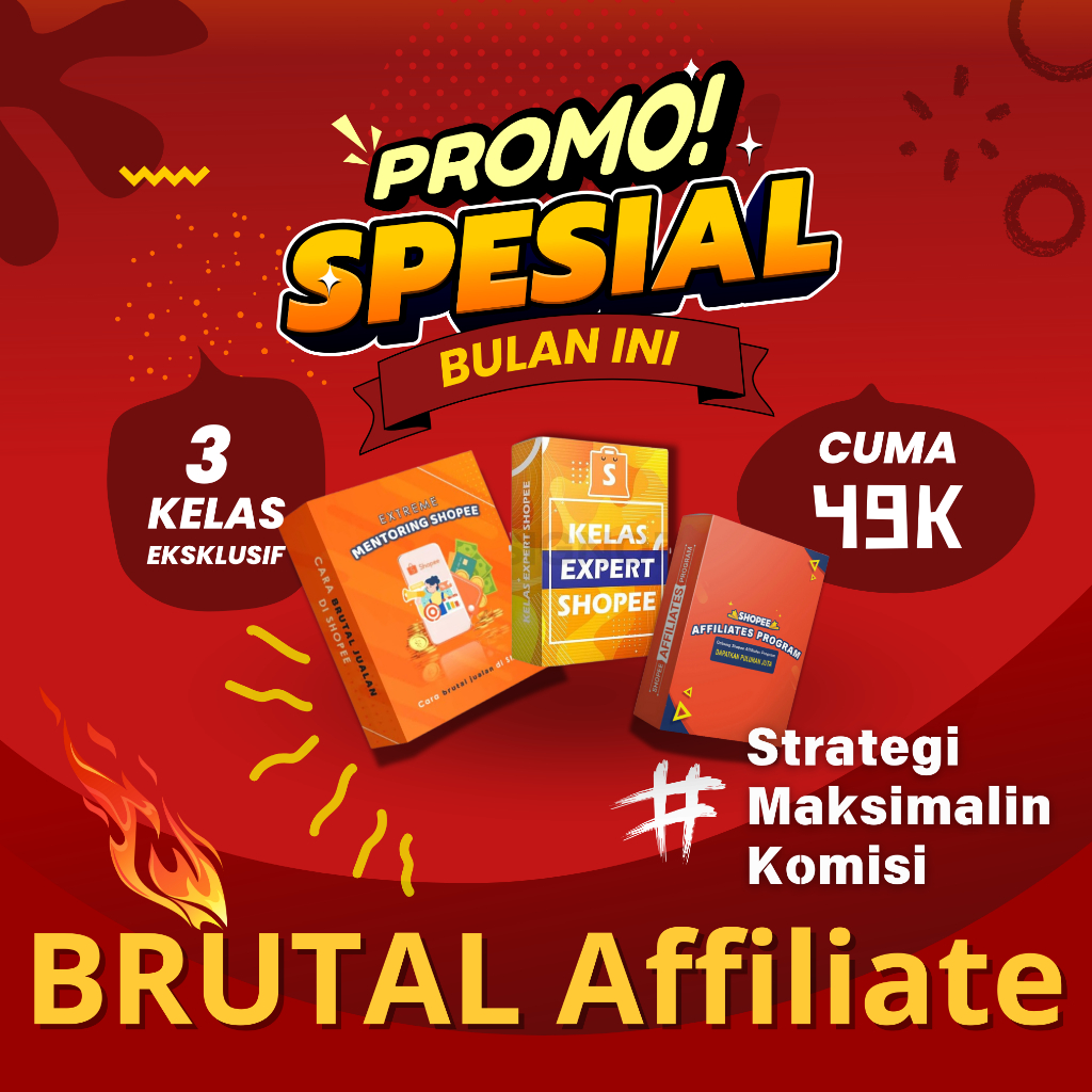 

[GARANSI UANG KEMBALI] Panduan Affiliate TERVIRAL "Brutal Shopee Affiliate" TERBUKTI mampu meningkatkan kualitas penjualan shopee affiliate