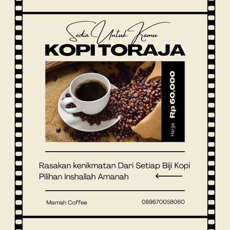 

Kopi Toraja 100 % Asli
