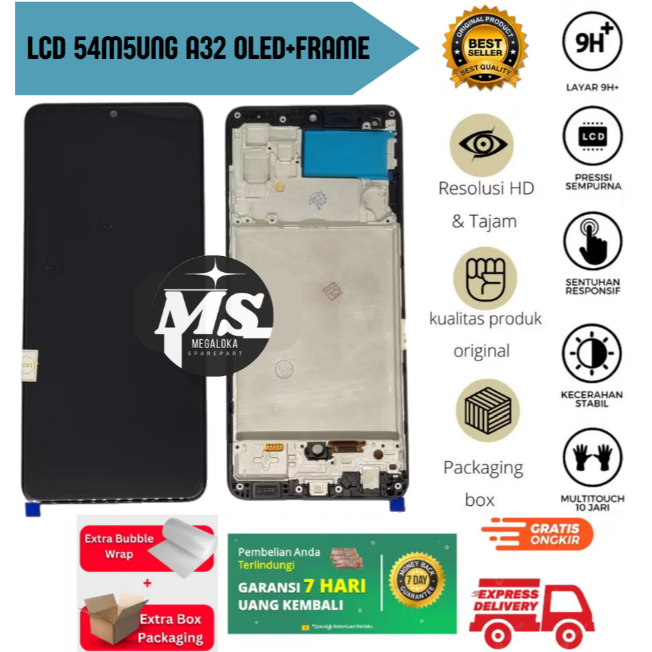 LCD SAMSUNG A32 OLED + FRAME GRATIS LEM DAN OBENG