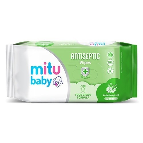 Mitu Tissue Baby Wipes Antiseptic 50 Sheet | Tisu Basah Mitu 50s