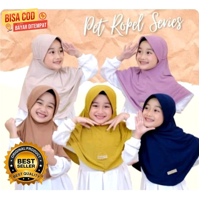 Kerudung Anak / Kerudung Anak Ropel / Jilbab Tali Ulir Anak / Hijab Tali Kepang / Kerudung Bergo Rop