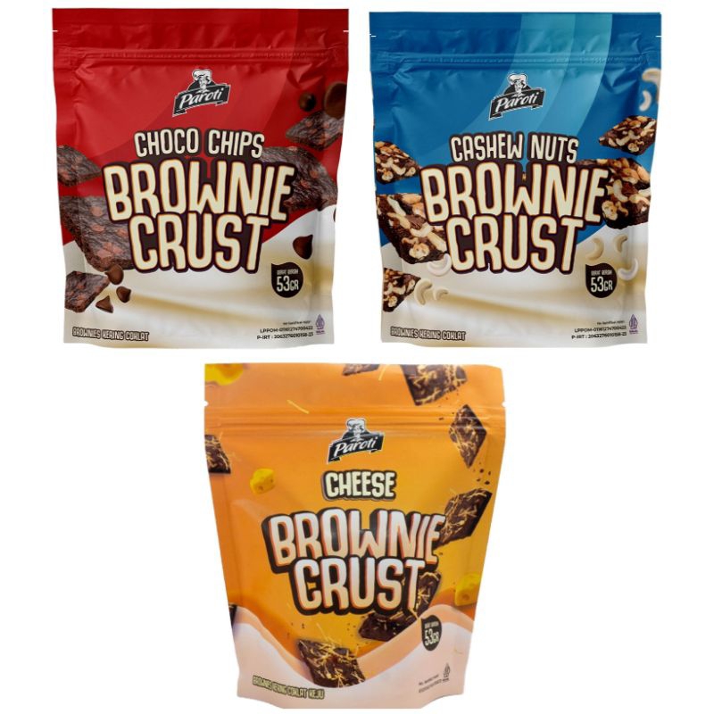 

Paroti Brownie Crust baru choco chips chesew nut keju cheese brownis kering