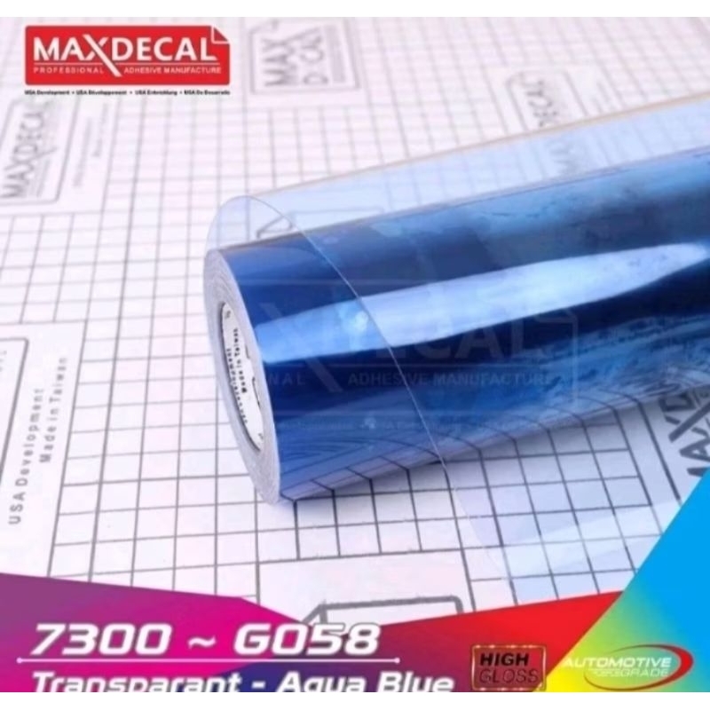 Stiker Hybrid Maxdecal Skotlet Transparan Biru Aqua Blue