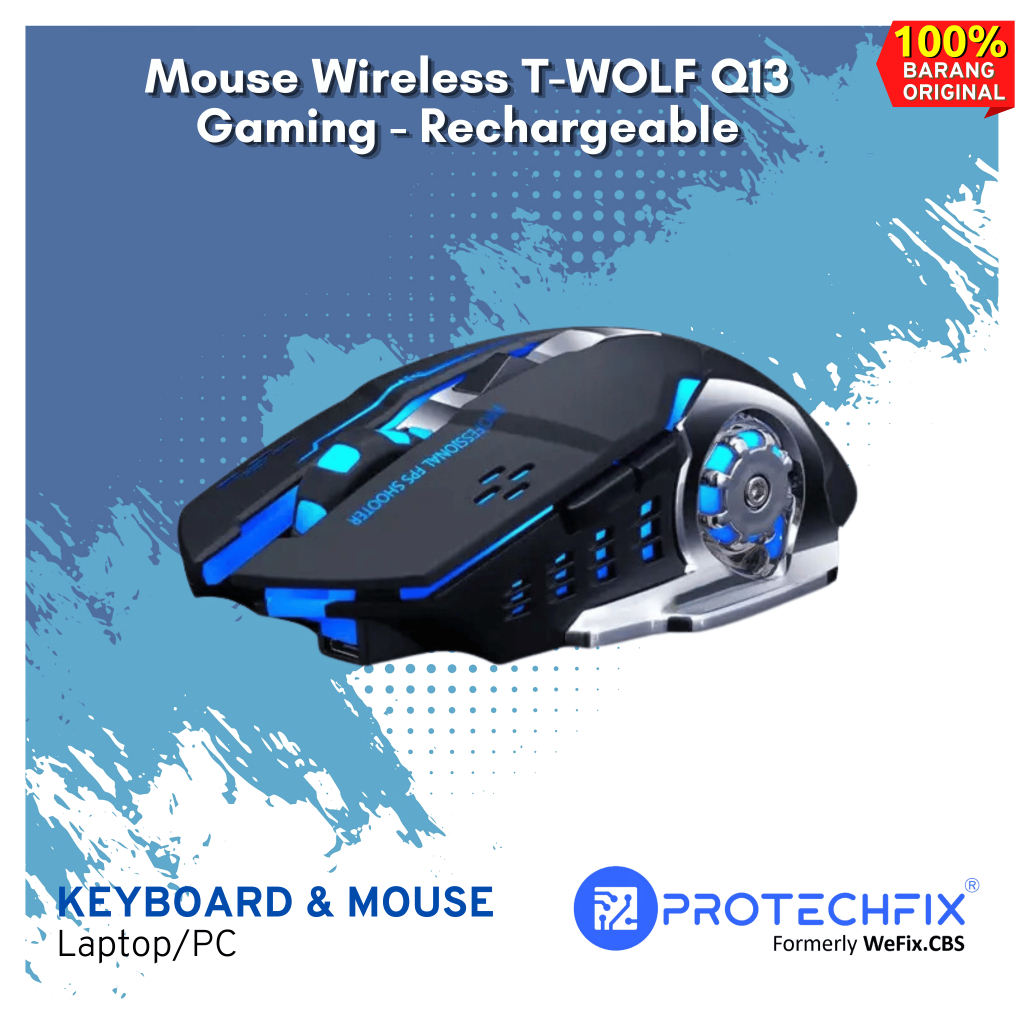 Mouse Wireless T-WOLF Q13 Gaming - Rechargeable