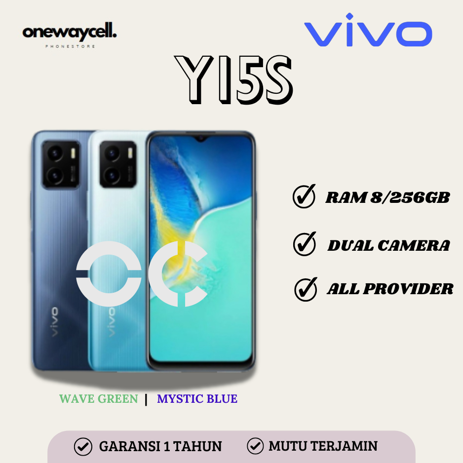 VIVO Y15S RAM 8/256GB FULLSET GARANSI 1 TAHUN