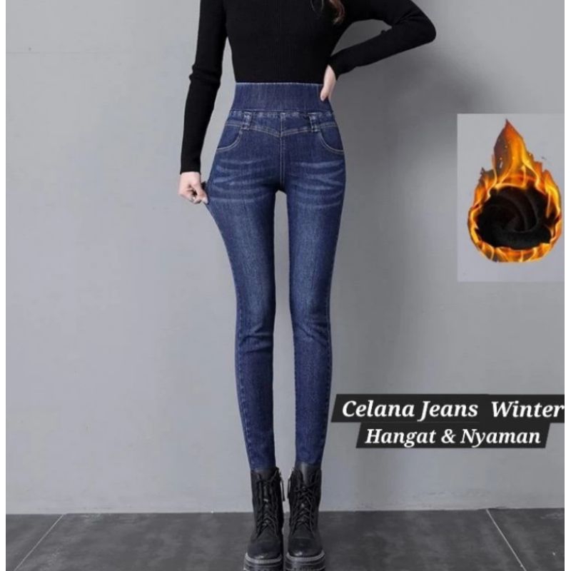 Celana Jeans Wanita Musim Dingin