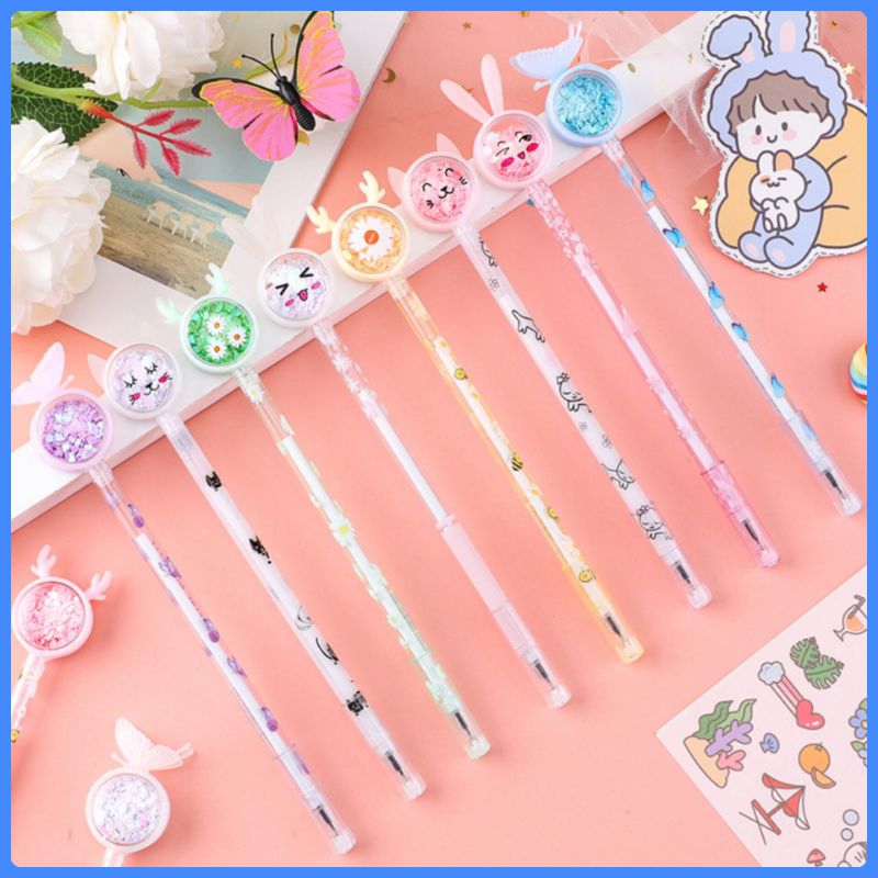 

BELIO - Pulpen Gel 0.5mm giltter Karakter Lucu Pena Korea Pastel
