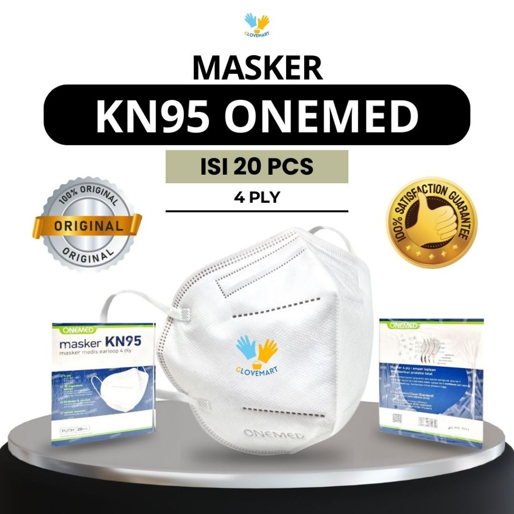 Masker Medis KN95 ONEMED 4ply / Masker KN95 ONEMED 4ply isi 20pcs / Masker KN95 / Masker KN95 Onemed