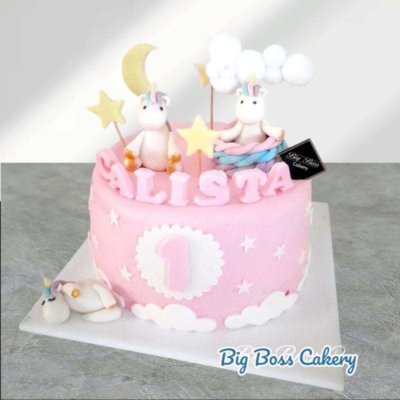 UNICORN FONDANT CAKE KUE ULTAH ANAK PEREMPUAN GIRLS