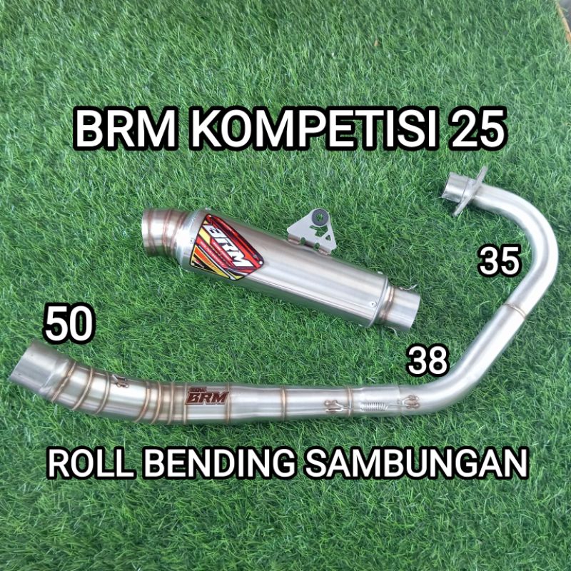 Knalpot KOMPETISI 25 HEREX TIGER CB MP GL ORI BRM set leher roll bending sambungan tengah speck 200 