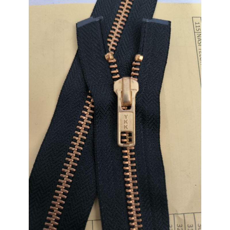Resleting atau Sleting Jaket Ykk Besi Gigi Emas Per Pcs (Kepala tidak bolak-balik)