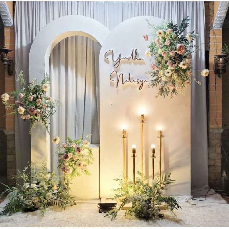 backdrop pelaminan/backdrop pernikahan/backdrop wedding/backdrop triplek/dekorasi lamaran
