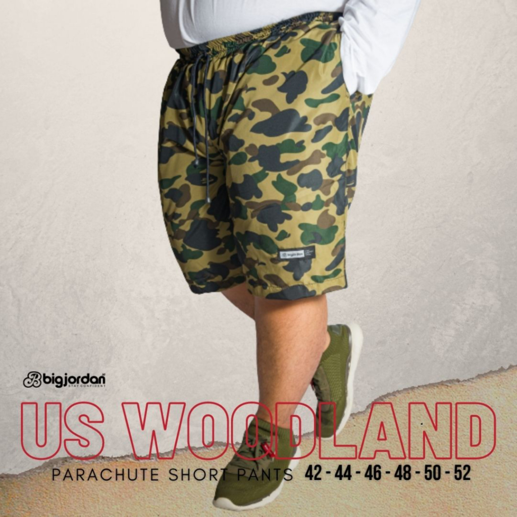Big Jordan CELANA KOLOR PARASUT ARMY Ready Size : 42, 44, 46, 48, 50, 52.US WOODLAND CELANA KOLOR PA