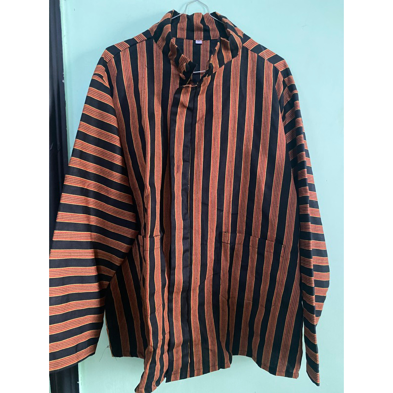 Baju surjan pria dewasa baju lurik adat jawa laki-laki halus