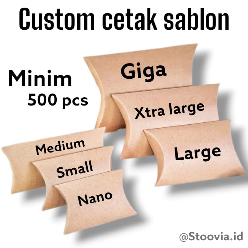 

PILLOW BOX CUSTOM SABLON / BOX PACKAGING CETAK SABLON