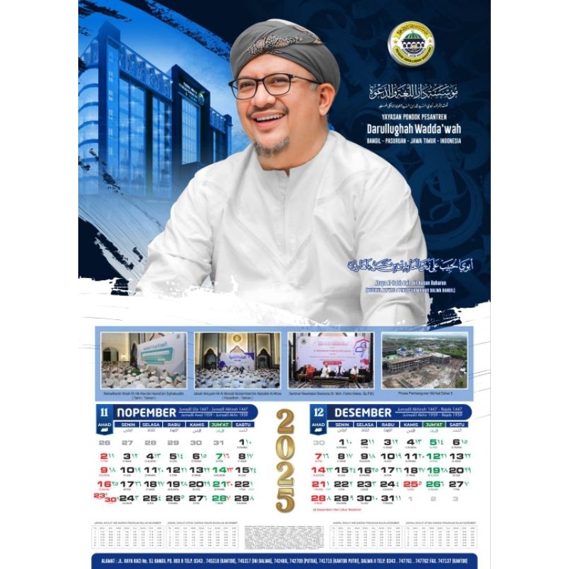 

Kalender 2025 Dalwa Versi Foto Habaib & Bangunan Dalwa | Kalender masehi 1446H
