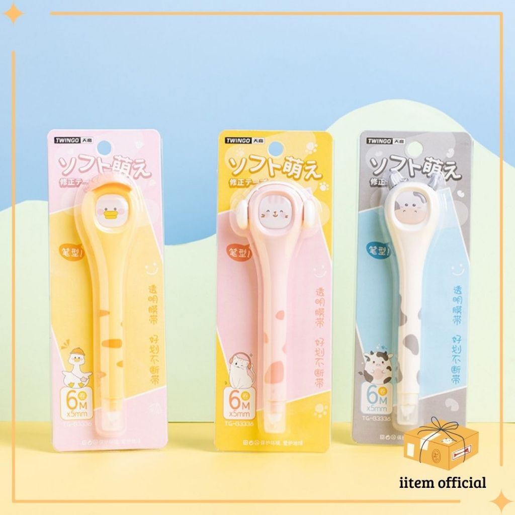 

Tip-X Tape Twingo Animal Zoo Pen TG-B3336 Pen Correction Tape Tip x Tipex Kertas Tip-Ex Penghapus