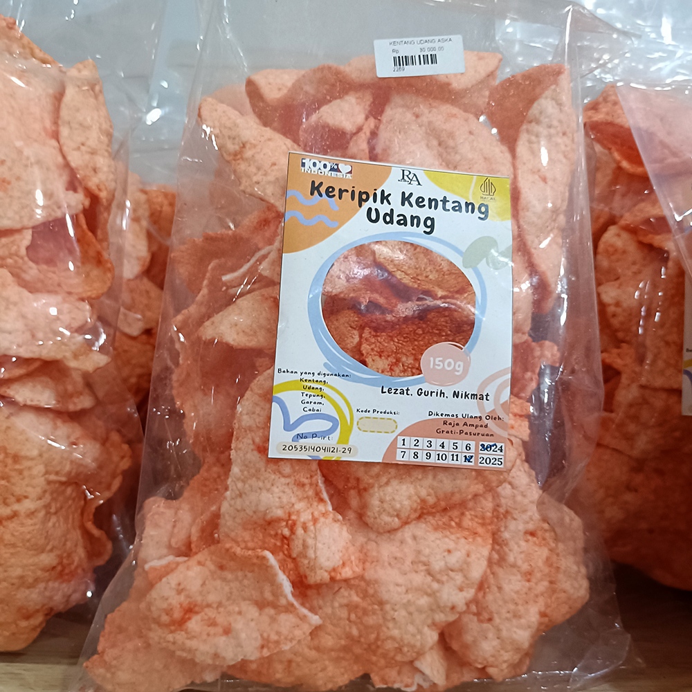 

Camilan Keripik Kentang Udang Raja Ampad