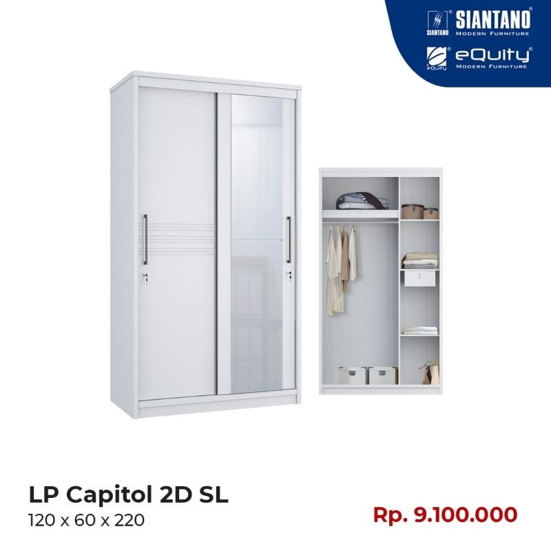 Lemari Pakaian Sliding Siantano LP Capitol 2D SL