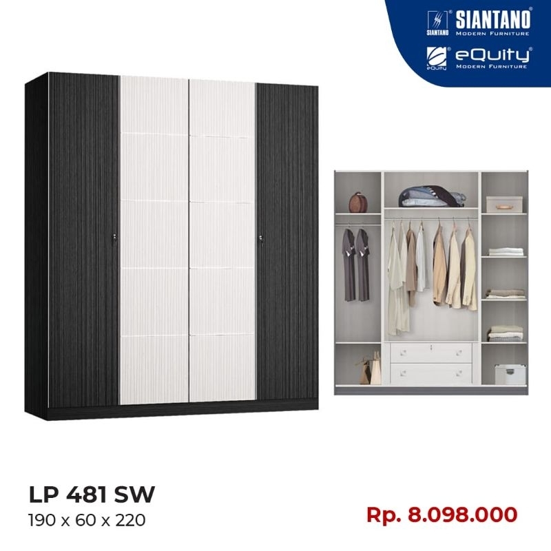 Lemari Pakaian 4 Pintu Siantano LP 481