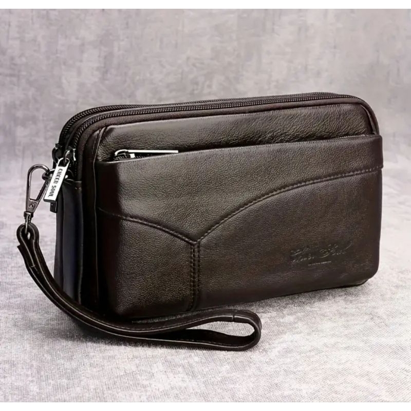 Handbag Kulit Asli Pria dan Wanita RZ61705 Tas Tangan Kulit Asli Import Clutch Kulit Asli Import