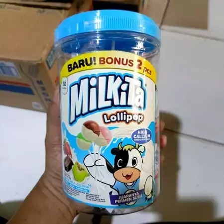 

[TOPLES] Milkita Milk Assorted Lollipop Jar Isi 30+2pcs