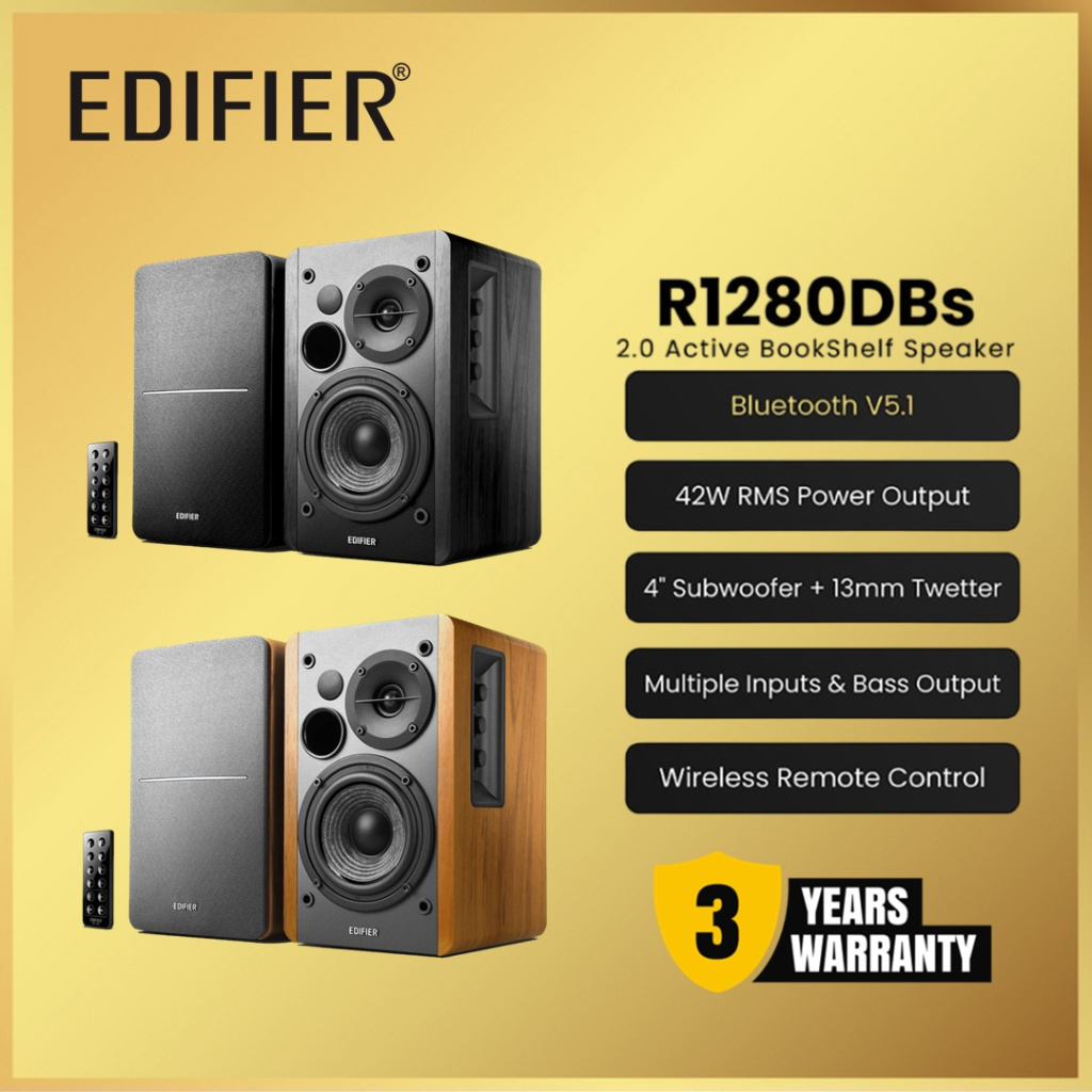 Edifier R1280DBs R1280 R 1280 DBS R 1280DBS R 2.0 Active Bookshelf Speaker