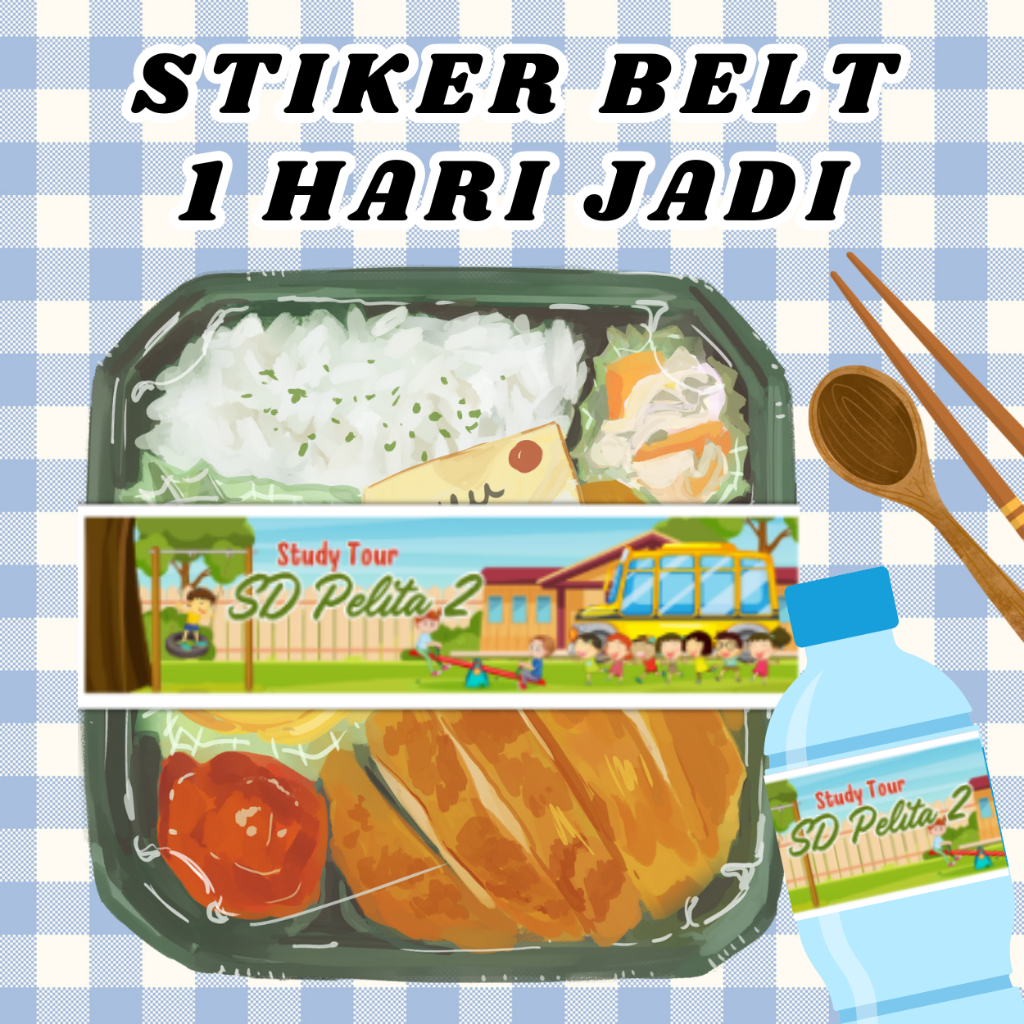 

PAPER BELT / STIKER BELT / SEGEL BENTO NASI BOX DLL CUSTOM - GLOSSY - 1 HARI JADI