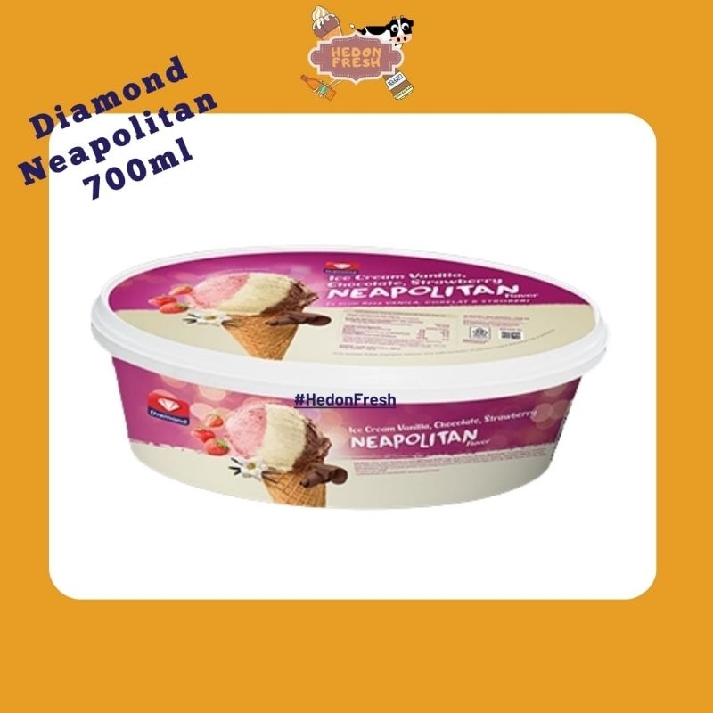 

Ice Cream Diamond Neopolitan 700ml mix 3 rasa