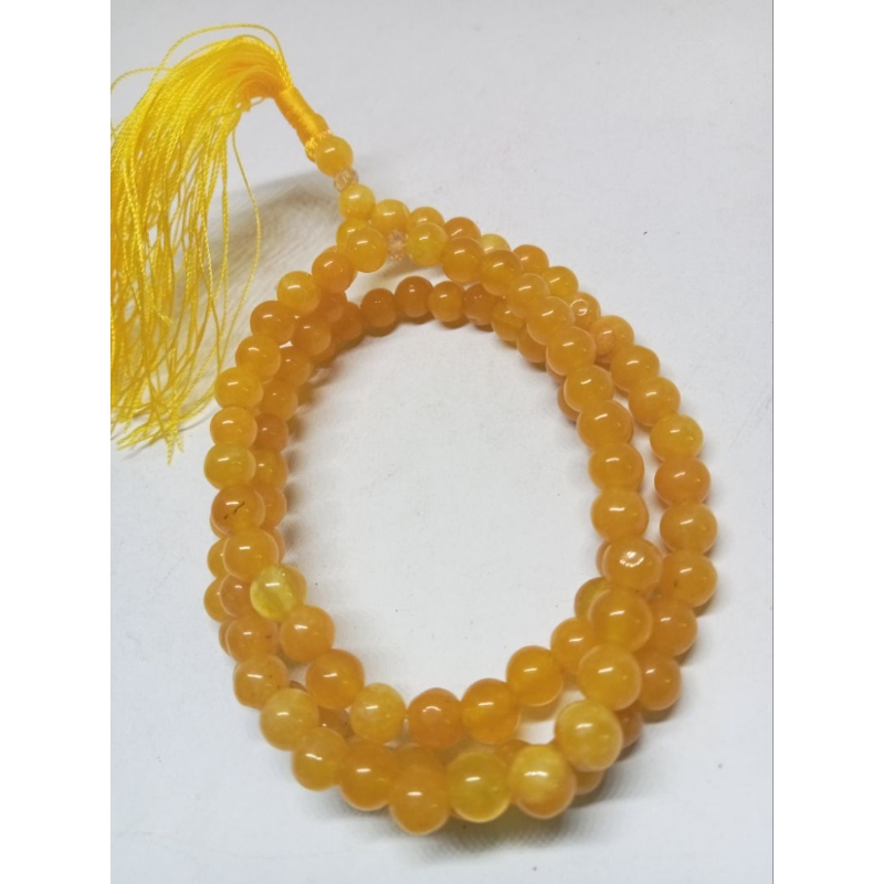 Tasbih batu giok kuning 6mm 99butir